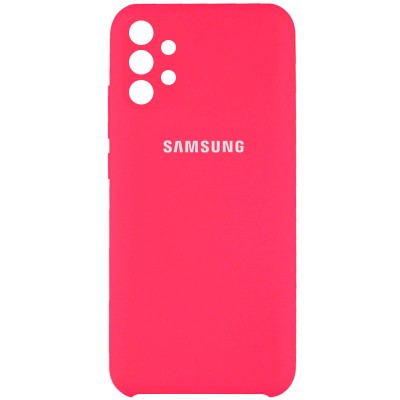 Чехол Silicone Cover Full Camera (AAA) для Samsung Galaxy A32 4G Розовый / Shiny pink