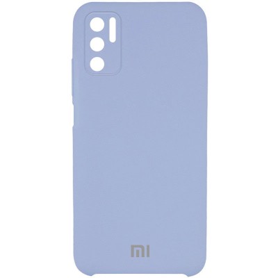 Чехол Silicone Cover Full Camera (AAA) для Xiaomi Redmi Note 10 5G / Poco M3 Pro Голубой / Lilac Blue