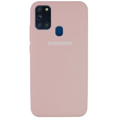 Чехол Silicone Cover Full Protective (AA) для Samsung Galaxy A21s Розовый / Pink Sand