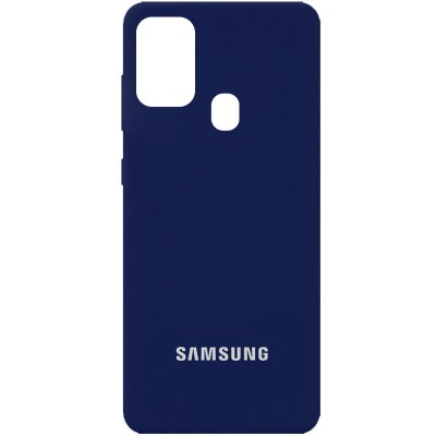 Чехол Silicone Cover Full Protective (AA) для Samsung Galaxy A21s Темно-синий / Midnight blue