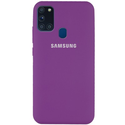 Чехол Silicone Cover Full Protective (AA) для Samsung Galaxy A21s Фиолетовый / Grape