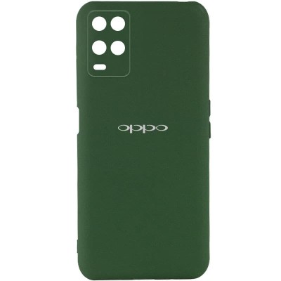 Чехол Silicone Cover My Color Full Camera (A) для Oppo A54 4G Зеленый / Dark green