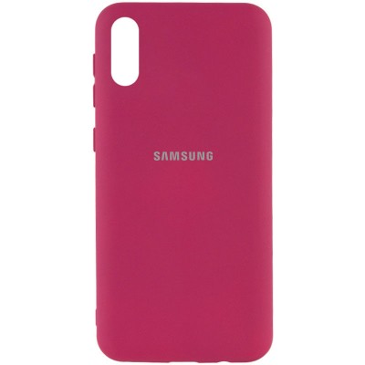 Чехол Silicone Cover My Color Full Protective (A) для Samsung Galaxy A02 Бордовый / Marsala