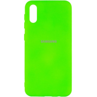 Чехол Silicone Cover My Color Full Protective (A) для Samsung Galaxy A02 Салатовый / Neon green