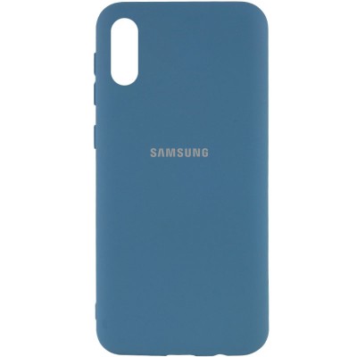 Чехол Silicone Cover My Color Full Protective (A) для Samsung Galaxy A02 Синий / Navy blue