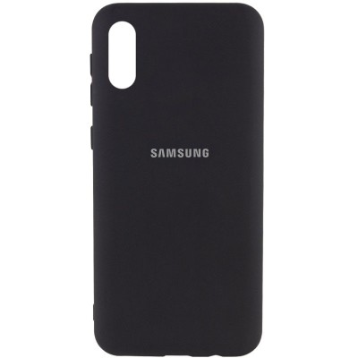 Чехол Silicone Cover My Color Full Protective (A) для Samsung Galaxy A02 Черный / Black