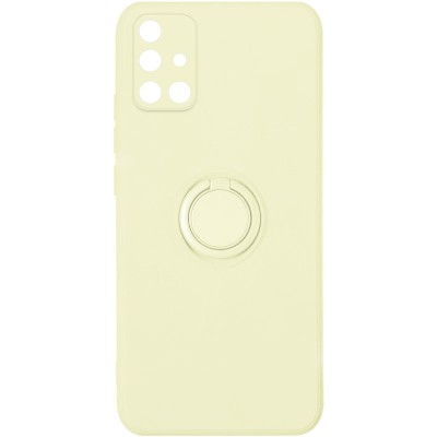 Чехол TPU Candy Ring Full Camera для Samsung Galaxy A51 Бежевый / Antigue White