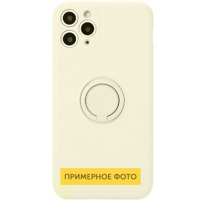 Чехол TPU Candy Ring Full Camera для Samsung Galaxy A72 4G / A72 5G Бежевый / Antigue White