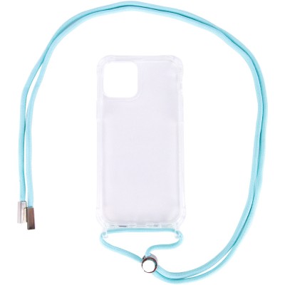 Чехол TPU Crossbody Transparent для Apple iPhone 12 mini (5.4") Бирюзовый