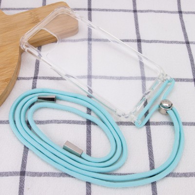 Чехол TPU Crossbody Transparent для Apple iPhone 12 mini (5.4") Бирюзовый