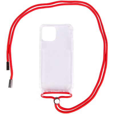 Чехол TPU Crossbody Transparent для Apple iPhone 12 mini (5.4") Красный