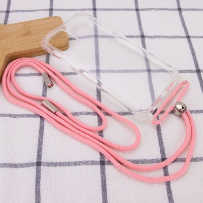 Чехол TPU Crossbody Transparent для Apple iPhone 12 mini (5.4") Розовый