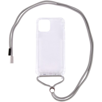 Чехол TPU Crossbody Transparent для Apple iPhone 12 mini (5.4") Серый