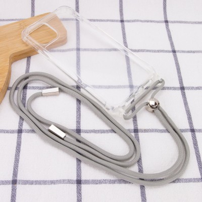 Чехол TPU Crossbody Transparent для Apple iPhone 12 mini (5.4") Серый