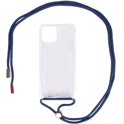 Чехол TPU Crossbody Transparent для Apple iPhone 12 mini (5.4") Синий