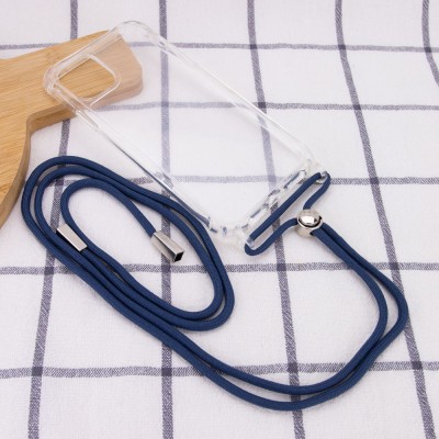 Чехол TPU Crossbody Transparent для Apple iPhone 12 mini (5.4") Синий