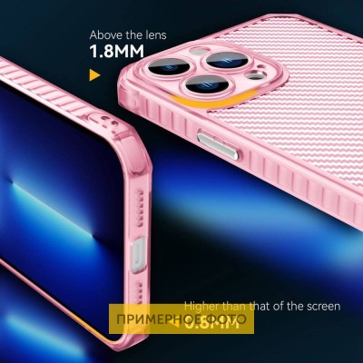Чехол TPU Ease Carbon color series для Apple iPhone 13 (6.1") Розовый / Прозрачный