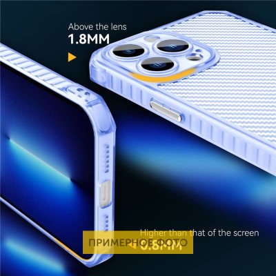 Чехол TPU Ease Carbon color series для Apple iPhone 13 (6.1") Синий / Прозрачный