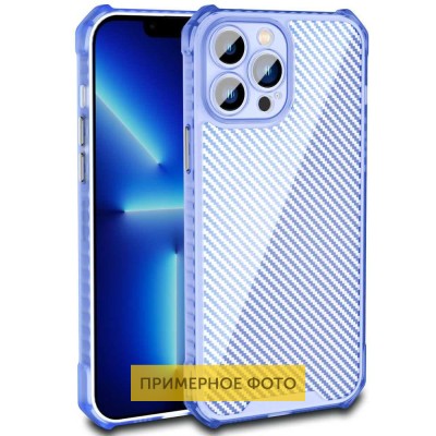 Чехол TPU Ease Carbon color series для Apple iPhone 13 (6.1") Синий / Прозрачный