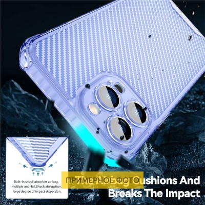 Чехол TPU Ease Carbon color series для Apple iPhone 13 (6.1") Синий / Прозрачный