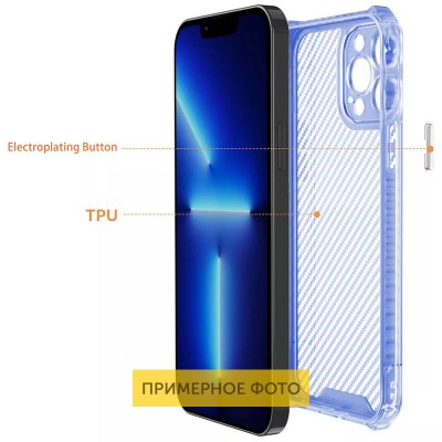Чехол TPU Ease Carbon color series для Apple iPhone 13 (6.1") Синий / Прозрачный