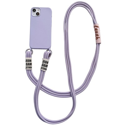 Чехол TPU two straps California для Apple iPhone 13 (6.1") Сиреневый