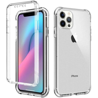 Чехол TPU+PC Full Body с защитой 360 для Apple iPhone 12 Pro / 12 (6.1") Прозрачный