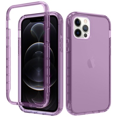 Чехол TPU+PC Full Body с защитой 360 для Apple iPhone 12 Pro / 12 (6.1") Фиолетовый