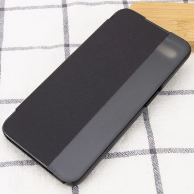 Чехол-книжка Smart View Cover для Oppo A5s / Oppo A12 Черный / Светлое окошко