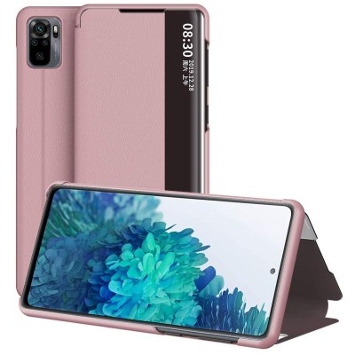 Чехол-книжка Smart View Cover для Xiaomi Redmi Note 10 / Note 10s Розовый