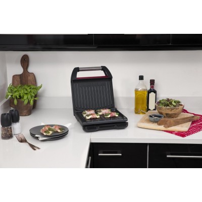 Электрогриль George Foreman 25030-56 Compact Steel Grill, 1200 Вт, Красный (25030-56GF)