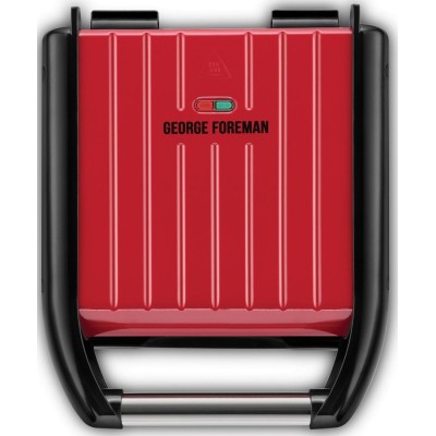 Электрогриль George Foreman 25030-56 Compact Steel Grill, 1200 Вт, Красный (25030-56GF)