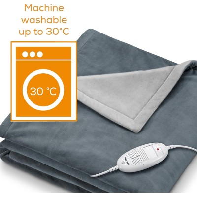 Купити Электроодеяло Beurer, 180х130см, 100Вт, 6 режима, флис, серый (HD_75_DARK_GREY)