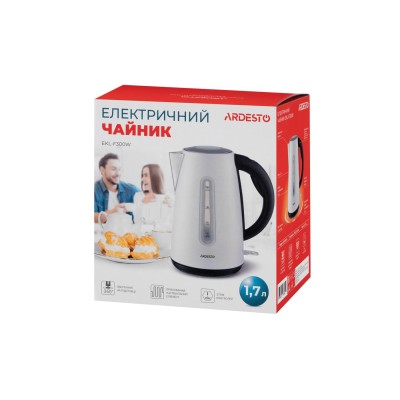 Электрочайник Ardesto 1.7л, Strix, металл, белый (EKL-F300W)