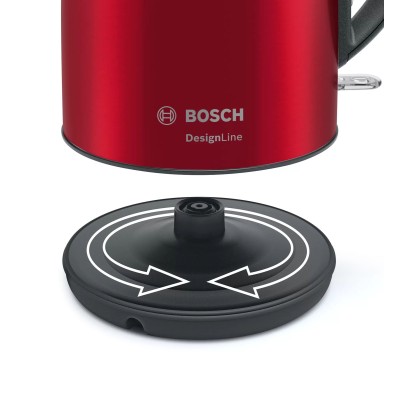 Купити Электрочайник Bosch 1.7л, металл, красно-черный (TWK3P424)