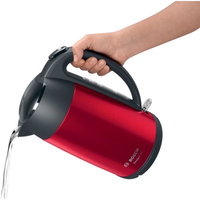 Купити Электрочайник Bosch 1.7л, металл, красно-черный (TWK3P424)