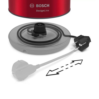 Купити Электрочайник Bosch 1.7л, металл, красно-черный (TWK3P424)