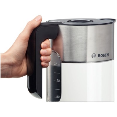 Электрочайник Bosch, 1.5л, с двойными стенками, поддержк.темп, белый (TWK8611P)