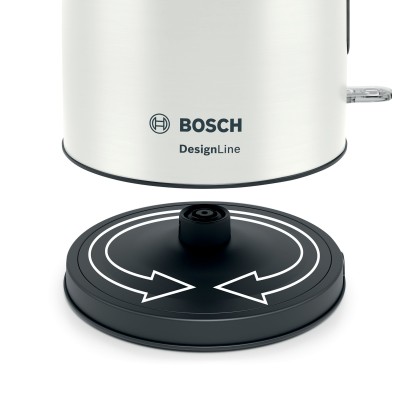 Электрочайник Bosch, 1.7л, металл, белый (TWK5P471)