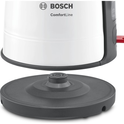 Купити Электрочайник Bosch, 1.7л, пластик, белый с черным (TWK6A011)