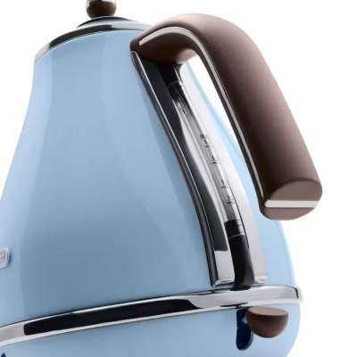 Электрочайник DeLonghi Icona Vintage, 1.7л, нержавеющая сталь, голубой (KBOV2001AZ)