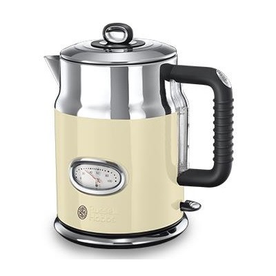 Электрочайник Russell Hobbs Retro, 1.7л, металл, бежево-серебристый (21672-70)