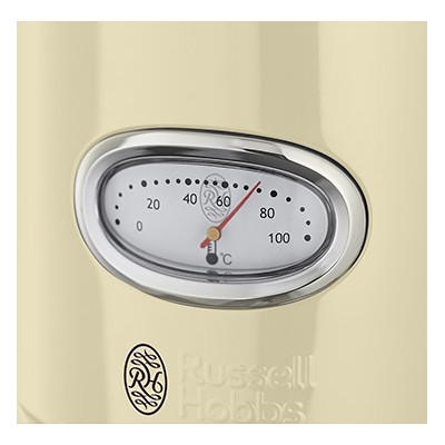Купити Электрочайник Russell Hobbs Retro, 1.7л, металл, бежево-серебристый (21672-70)