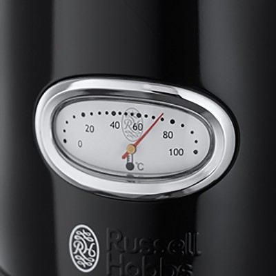 Электрочайник Russell Hobbs Retro, 1.7л, металл, черно-серебристый (21671-70)