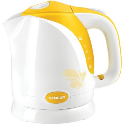 Электрочайник Sencor 1.5л, Strix, пластик, глянец, бело-желтый (SWK1506YL)