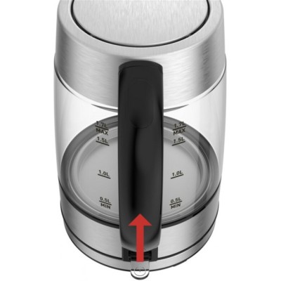Электрочайник Tefal Glass Kettle 1.7л, стекло, с подсветкой, серебристо-черный (KI772D38)