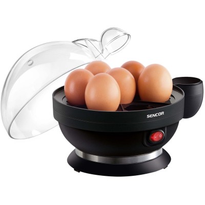 Яйцеварка Sencor, 380Вт, механическое управл., 3 режима готовки, на 7 яиц, пластик, черный (SEG710BP)