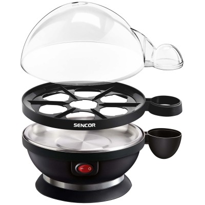 Яйцеварка Sencor, 380Вт, механическое управл., 3 режима готовки, на 7 яиц, пластик, черный (SEG710BP)