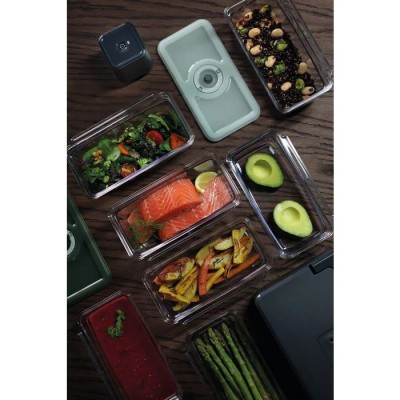 Вакууматор Electrolux для многоразовых пакетов/контейнеров, 4Вт, механическое управл., +3 контейнера, пластик, серый (EVFK1+)