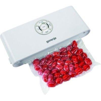 Вакуумный упаковщик GORENJE, электронное управление, 120 Вт., ф-ция запаивания и вакуумирования, белый (VS120W)